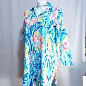 Multi purpose dress, causal, open,size Large in a beautiful color combination